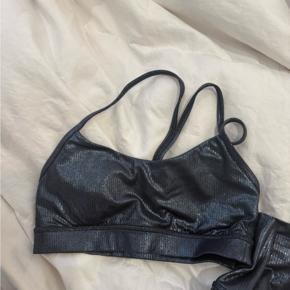 Lululemon Athletica Shiny Black Sports Bra